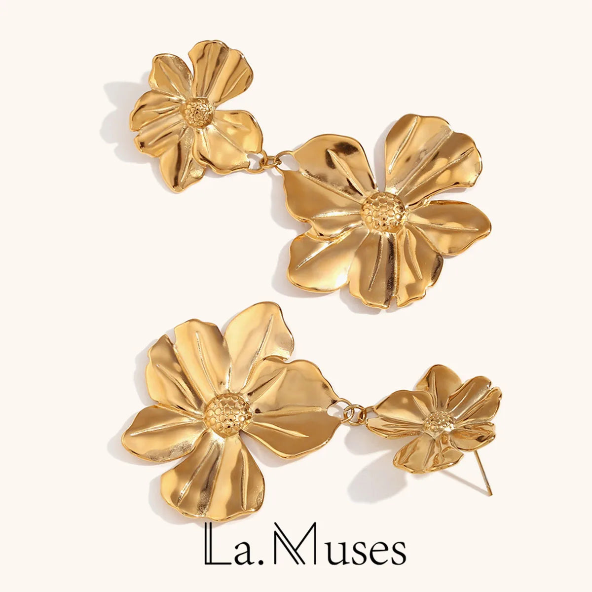 La.Muses Flower Splicing Pendant Stainless steel Women's Earrings Waterproof Fashion Women's Simple Jewelry Gift