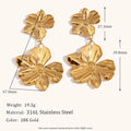La.Muses Flower Splicing Pendant Stainless steel Women's Earrings Waterproof Fashion Women's Simple Jewelry Gift