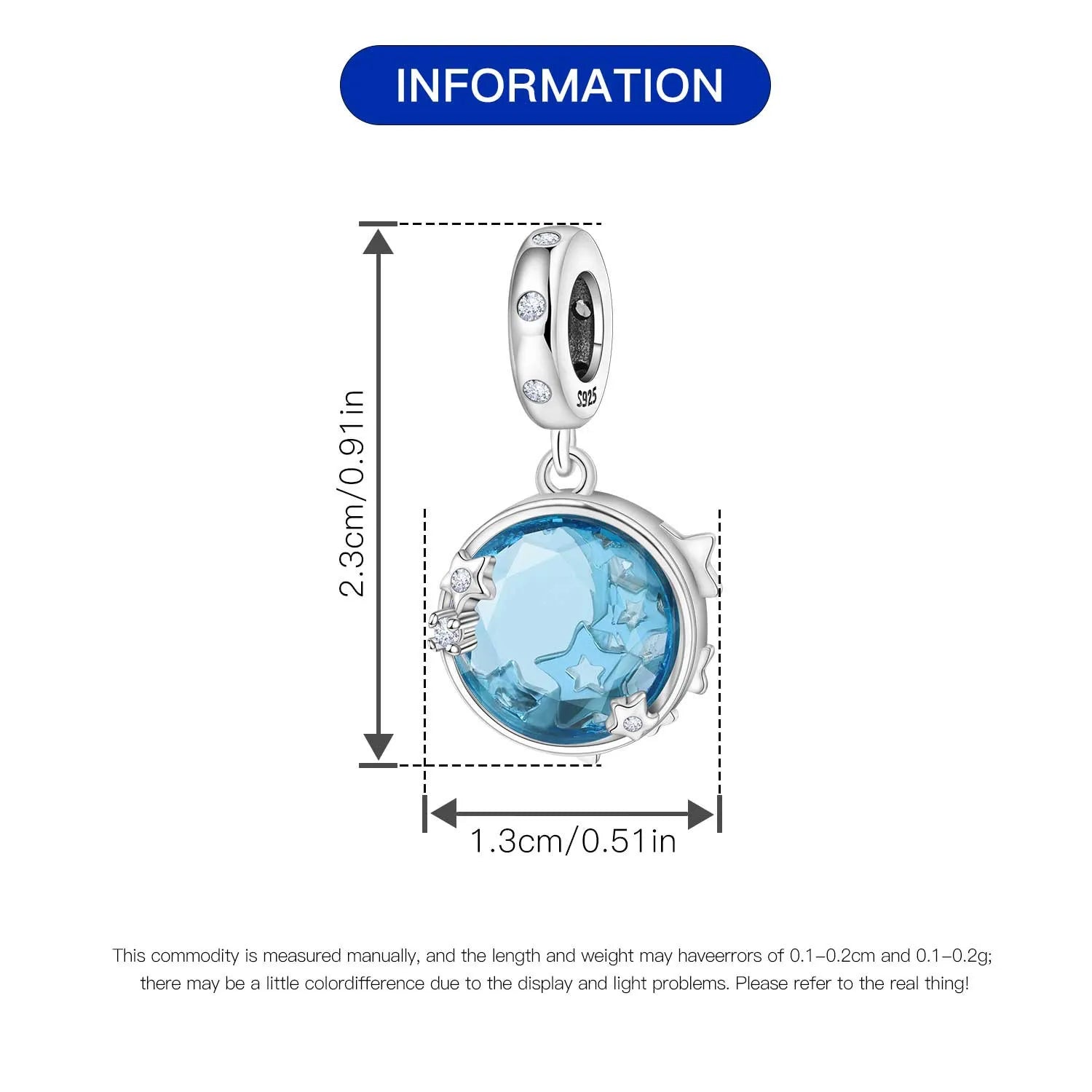 PANPOKI 925 Sterling Silver Dreamy Universe Star Original Pendants Bracelet Charms Jewelry Party Beads DIY Trendy Gifts