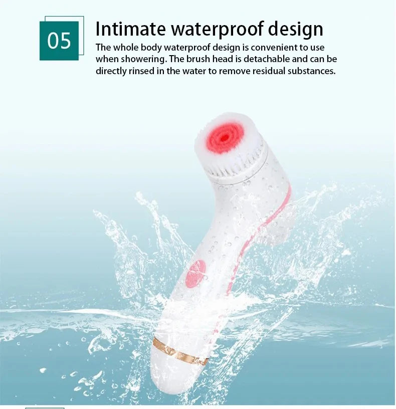 3 In 1 Electric Cleansing Brush Ultrasonic Facial Cleaner Face Massagers Sonic Rotating Cleansing Brush Face Deep Cleansing Tool