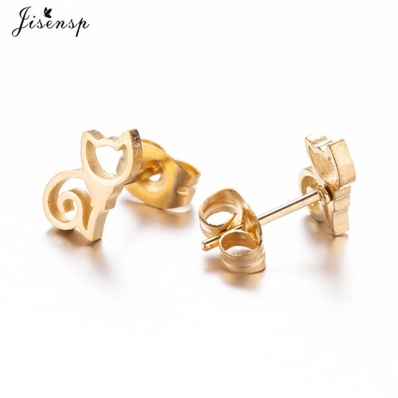 Cartoon Chihuahua Dog Earrings for Women Daily Jewelry Small Stainless Steel Cat Paw Stud Earrings Love My Pet Jewelry Gifts
