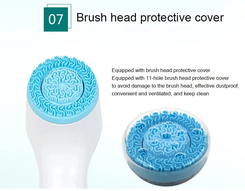 3 In 1 Electric Cleansing Brush Ultrasonic Facial Cleaner Face Massagers Sonic Rotating Cleansing Brush Face Deep Cleansing Tool