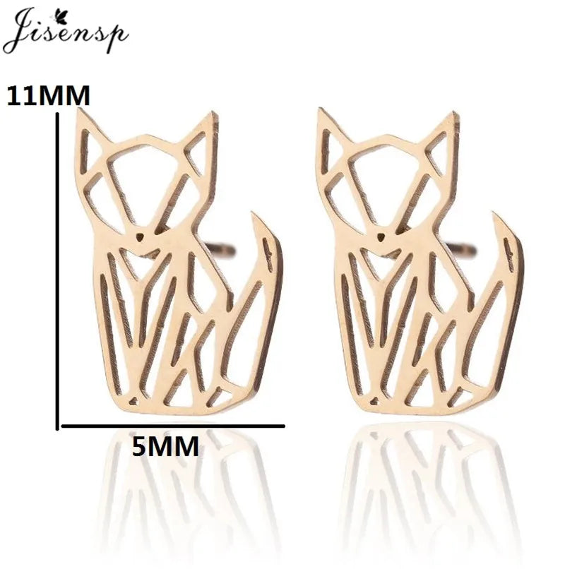 Cartoon Chihuahua Dog Earrings for Women Daily Jewelry Small Stainless Steel Cat Paw Stud Earrings Love My Pet Jewelry Gifts
