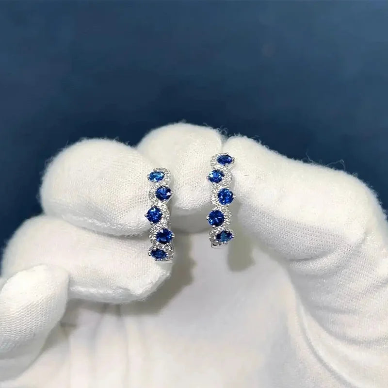 Huitan Chic Fashion Dainty Hoop Earrings Women Everyday Jewelry with Bright Cubic Zirconia Silver Color Accessories for Female