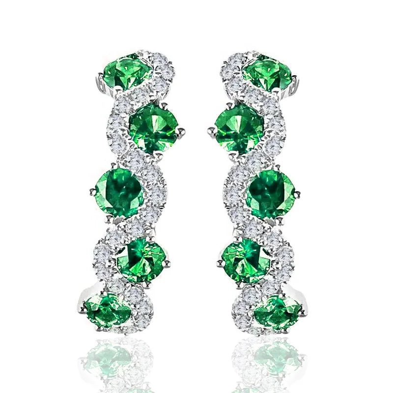 Huitan Chic Fashion Dainty Hoop Earrings Women Everyday Jewelry with Bright Cubic Zirconia Silver Color Accessories for Female