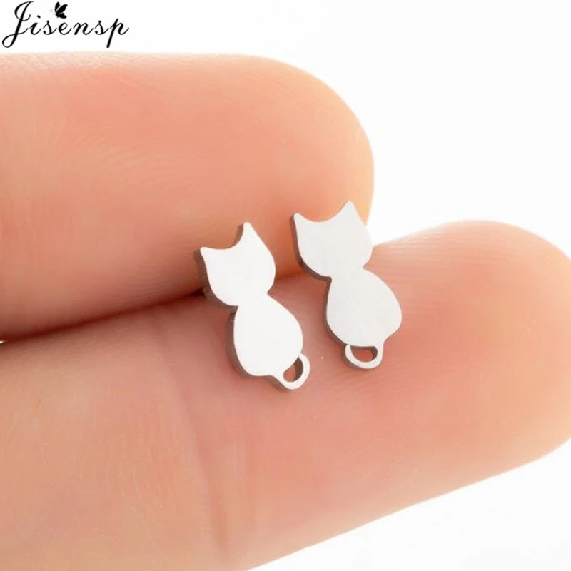 Cartoon Chihuahua Dog Earrings for Women Daily Jewelry Small Stainless Steel Cat Paw Stud Earrings Love My Pet Jewelry Gifts
