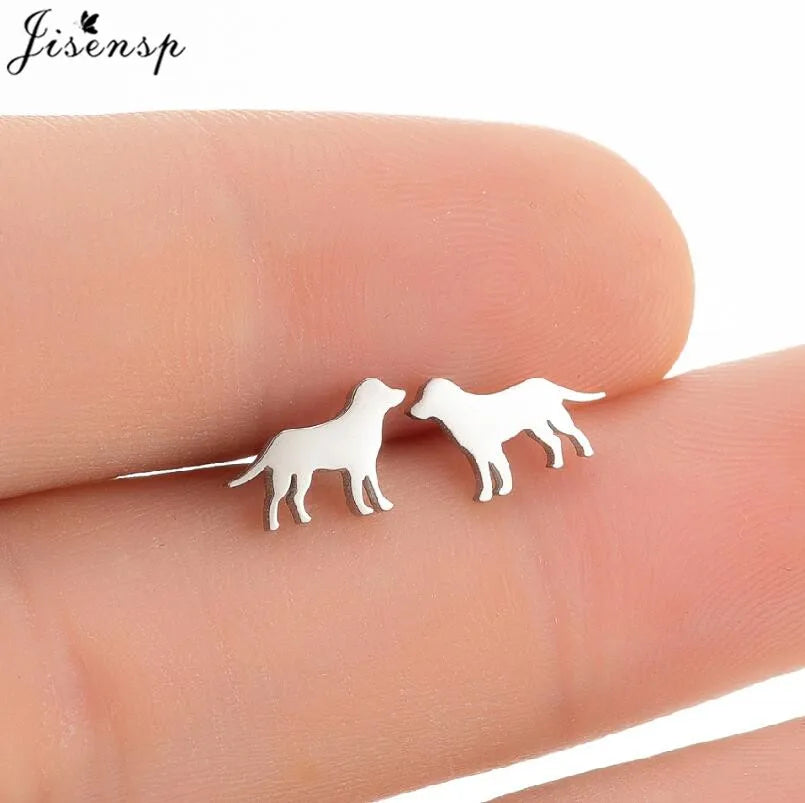 Cartoon Chihuahua Dog Earrings for Women Daily Jewelry Small Stainless Steel Cat Paw Stud Earrings Love My Pet Jewelry Gifts
