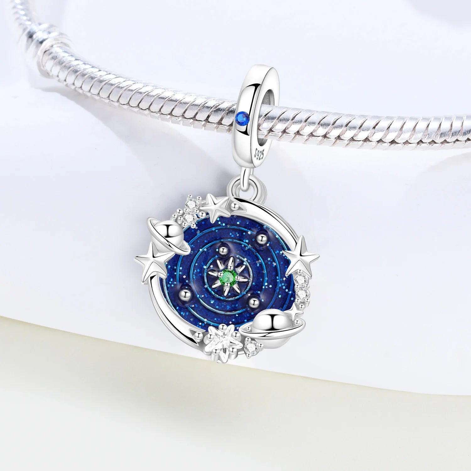PANPOKI 925 Sterling Silver Dreamy Universe Star Original Pendants Bracelet Charms Jewelry Party Beads DIY Trendy Gifts