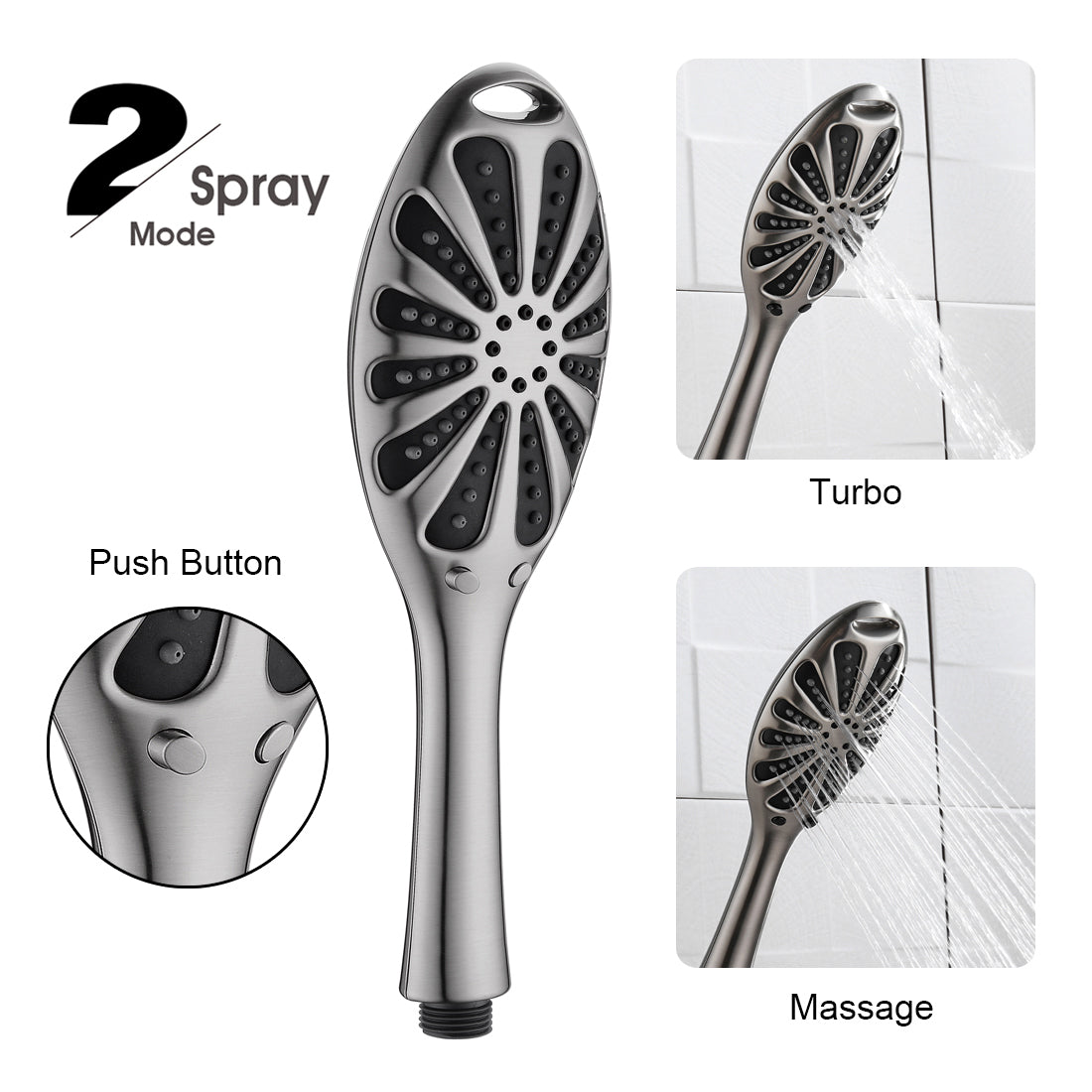 Shower Heads Combo - Rain Shower Head and Handheld Shower Head with Hose and Suction Holder