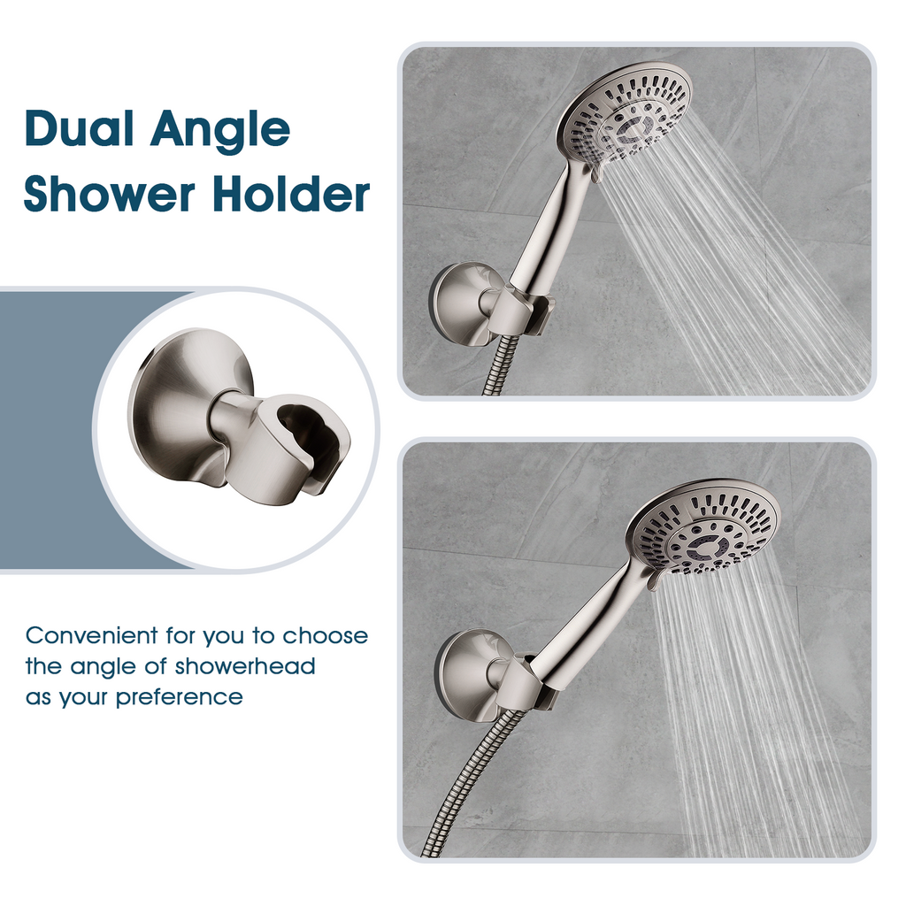 Strong Adhesive Shower Head Holder, Wall Mounted Handheld Shower Bracket, Screw Mounting