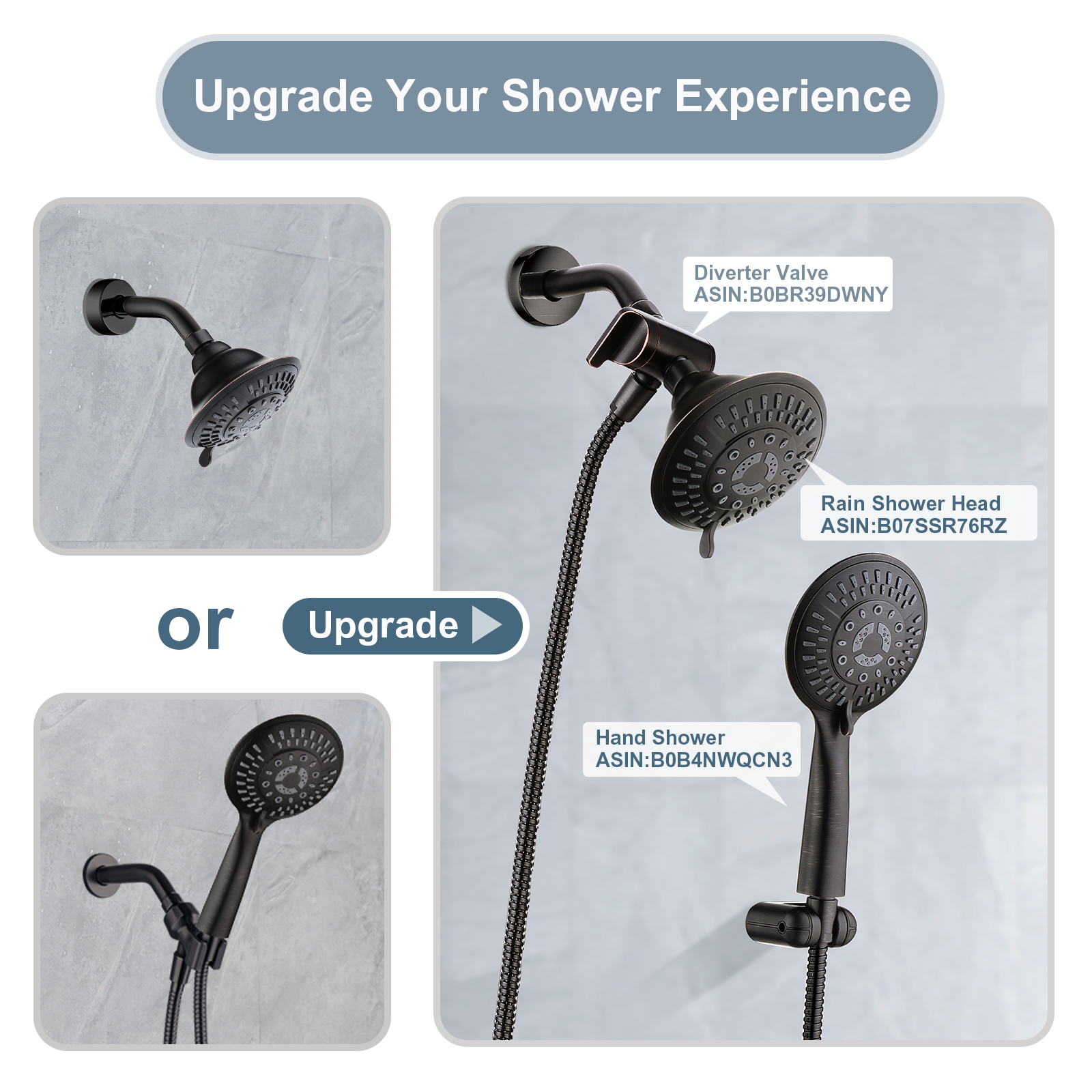 Hand Shower Wall Bracket,Universal 1/2 in Male Female Shower Hose Holder