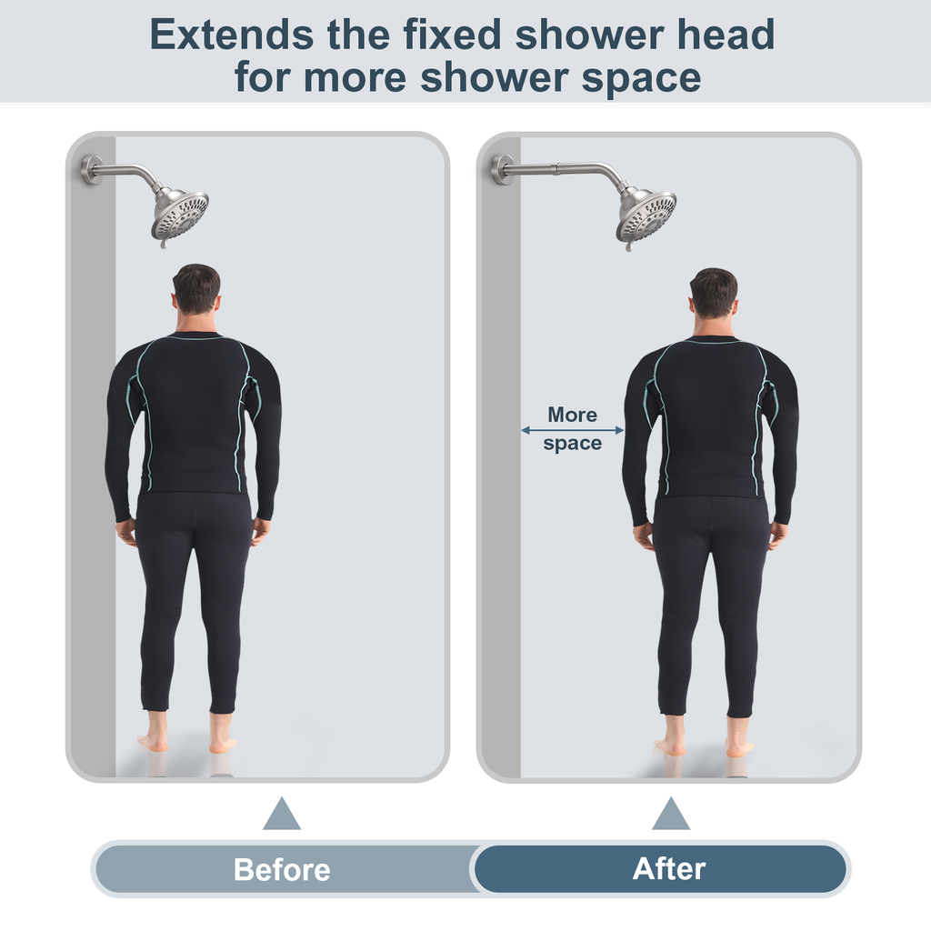 Shower extention pipe for Rain and Handheld Shower Head, 4 & 6 Inch