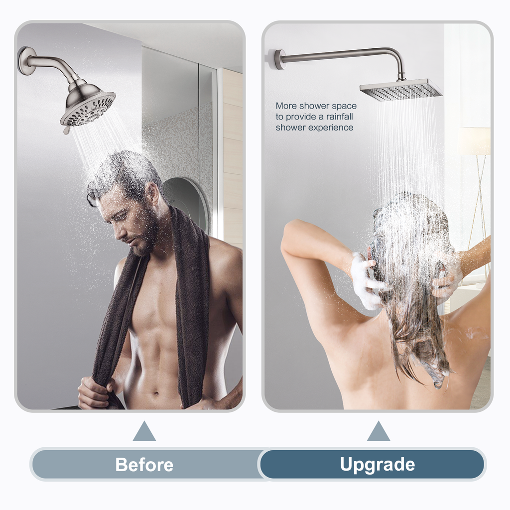 16 Inch Shower Head Extension Arm, Stainless Steel Rainfall Shower Head Pipe Arm