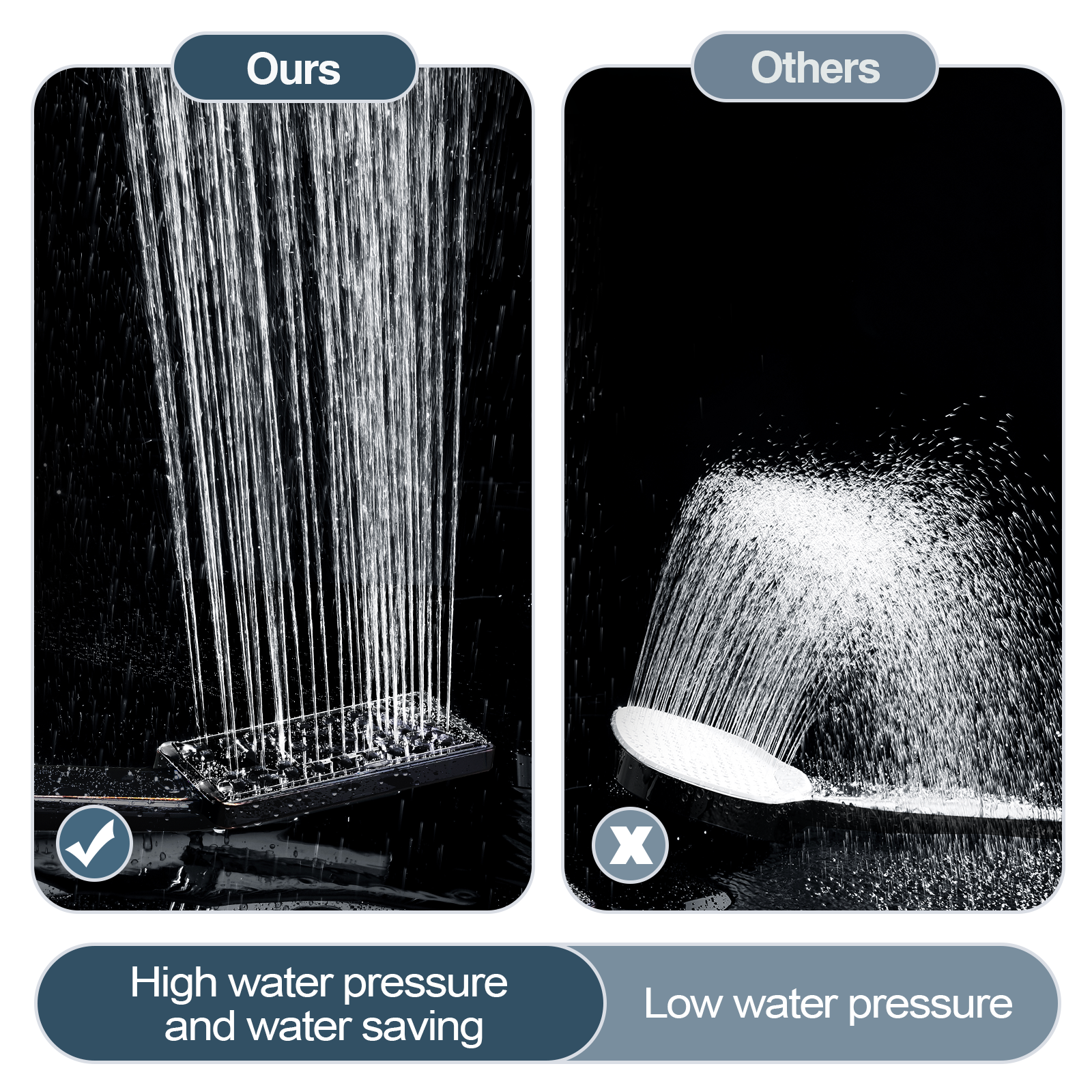 3-Spray Handheld Shower Head Set with Hose and Shower Arm Mount Bracket