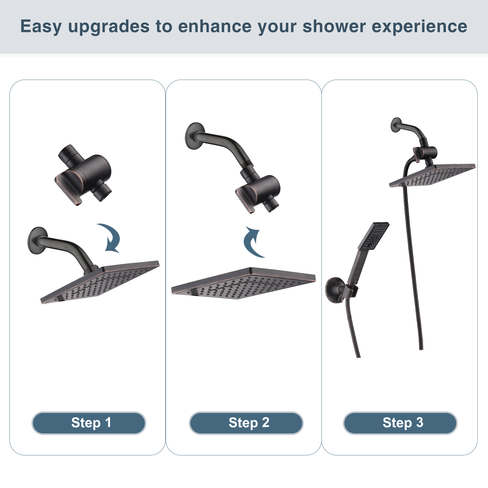 3-Way Shower Head Diverter Valve-Shower Arm Diverter