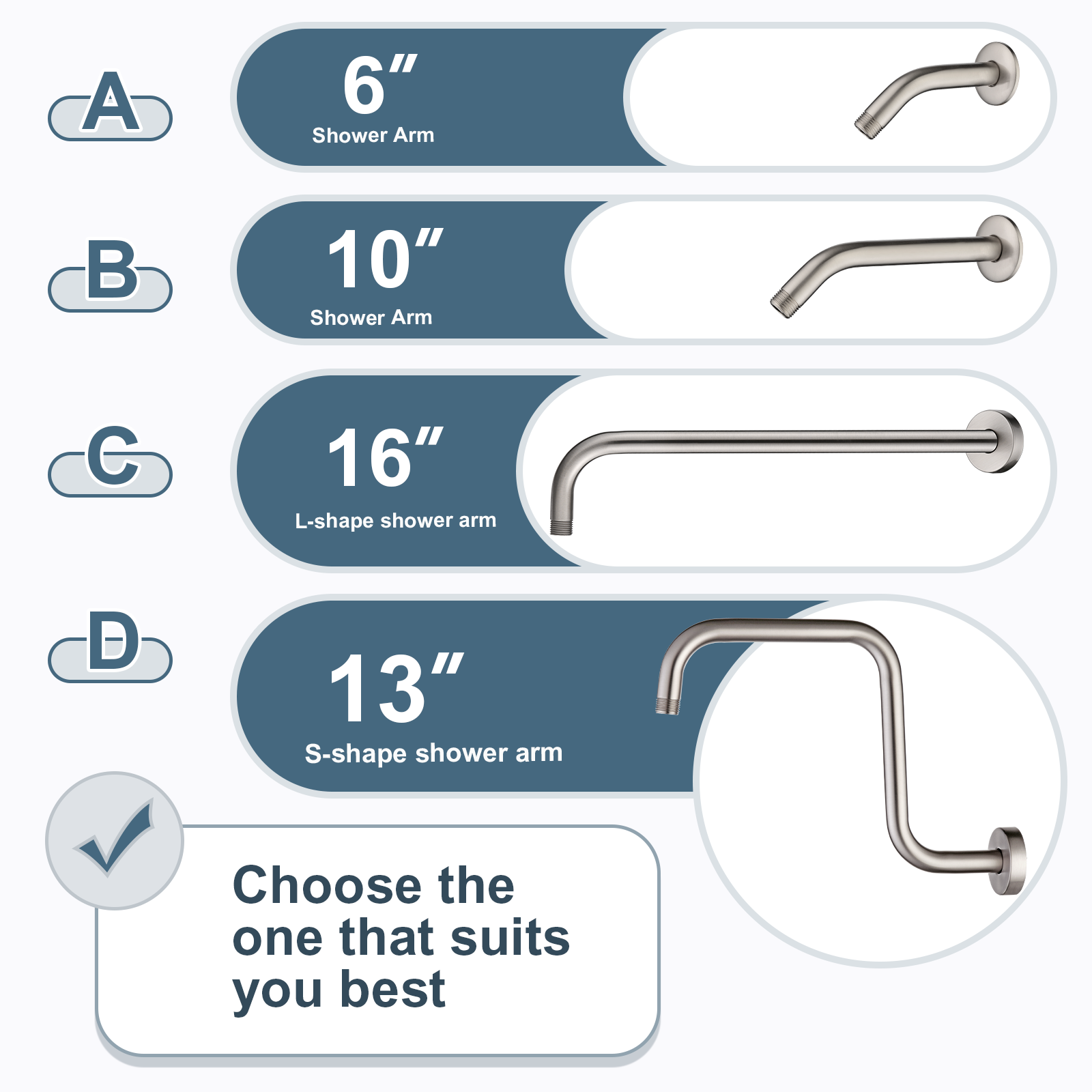 BRIGHT SHOWERS 10 Inch Solid Brass Shower Head Extension Arm, Wall Mounted Shower Pipe Arm