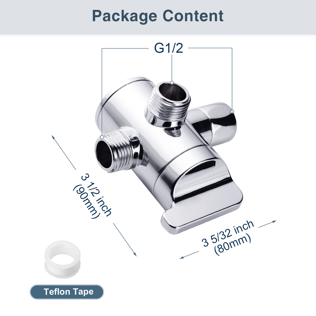 3-Way Shower Head Diverter Valve-Shower Arm Diverter