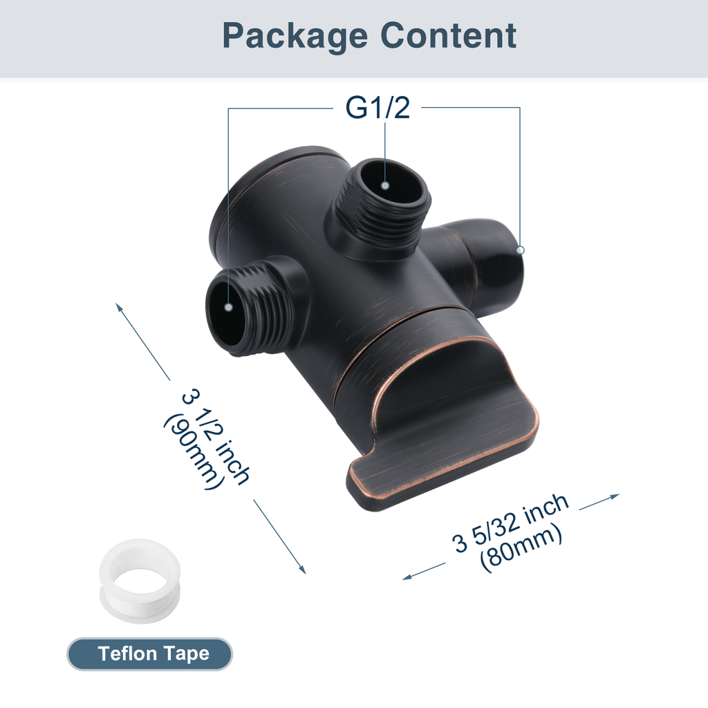 3-Way Shower Head Diverter Valve-Shower Arm Diverter