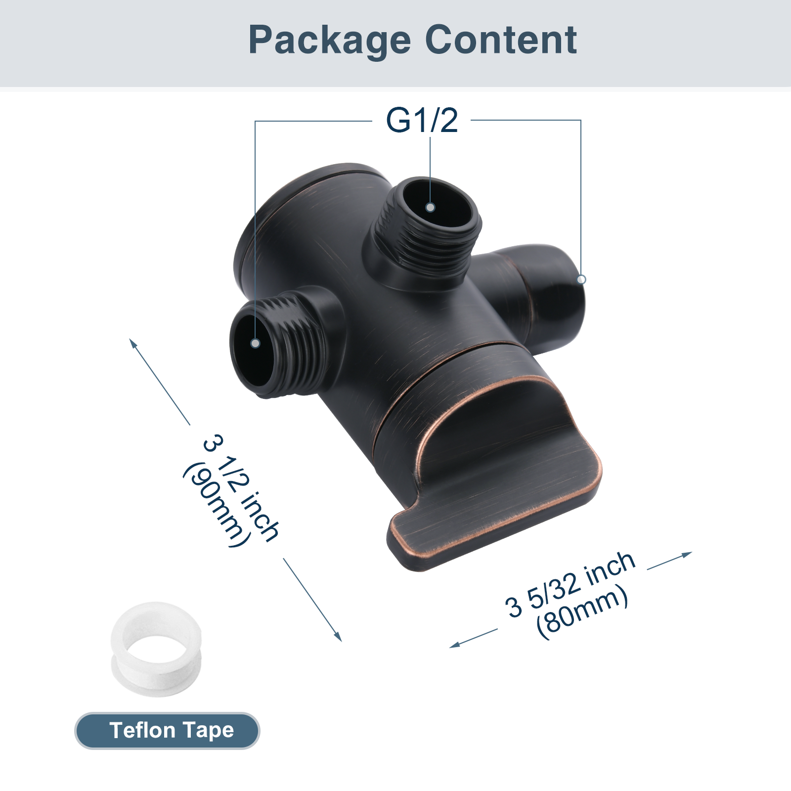 3-Way Shower Head Diverter Valve-Shower Arm Diverter