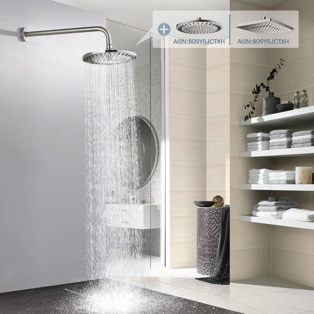 16 Inch Shower Head Extension Arm, Stainless Steel Rainfall Shower Head Pipe Arm