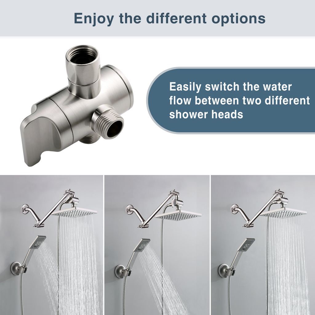 3-Way Shower Head Diverter Valve-Shower Arm Diverter