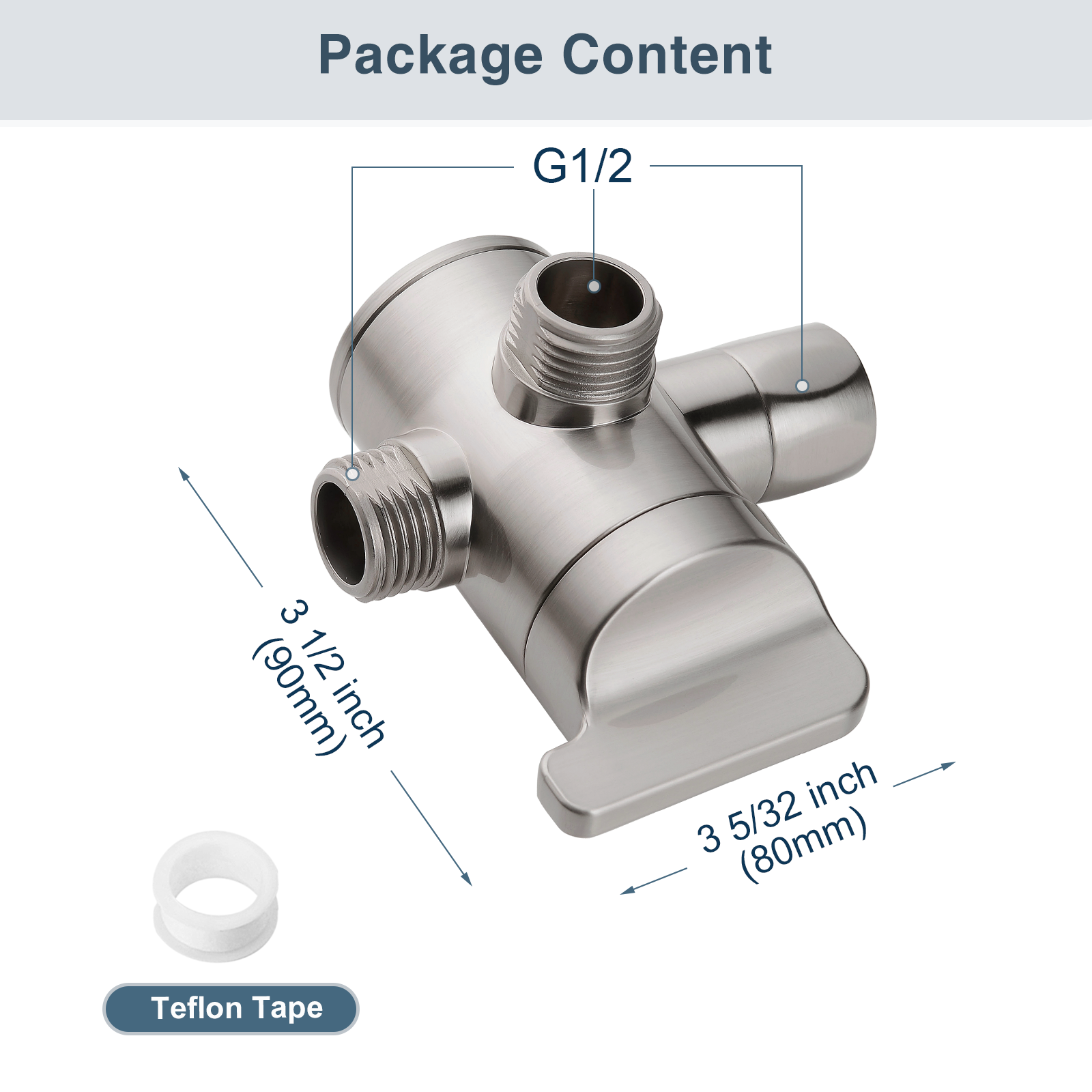 3-Way Shower Head Diverter Valve-Shower Arm Diverter
