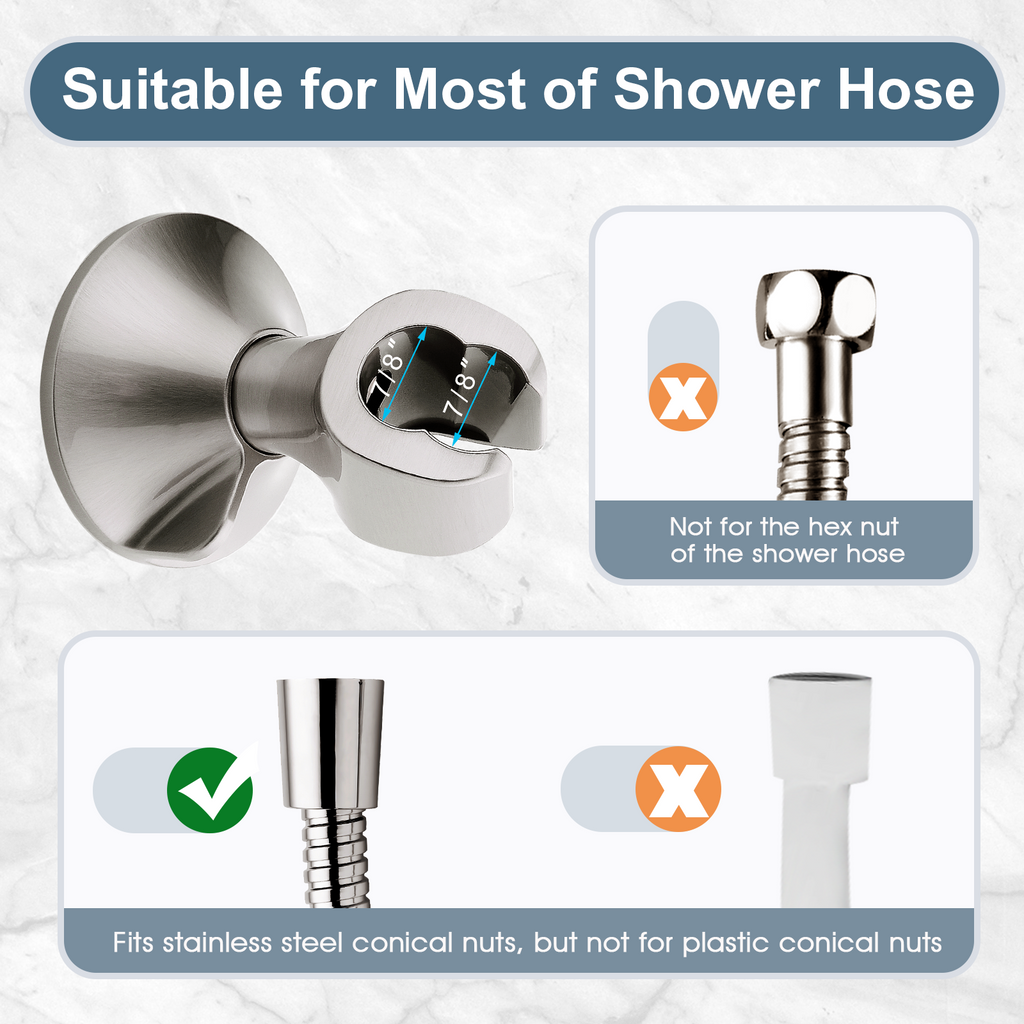 Strong Adhesive Shower Head Holder, Wall Mounted Handheld Shower Bracket, Screw Mounting