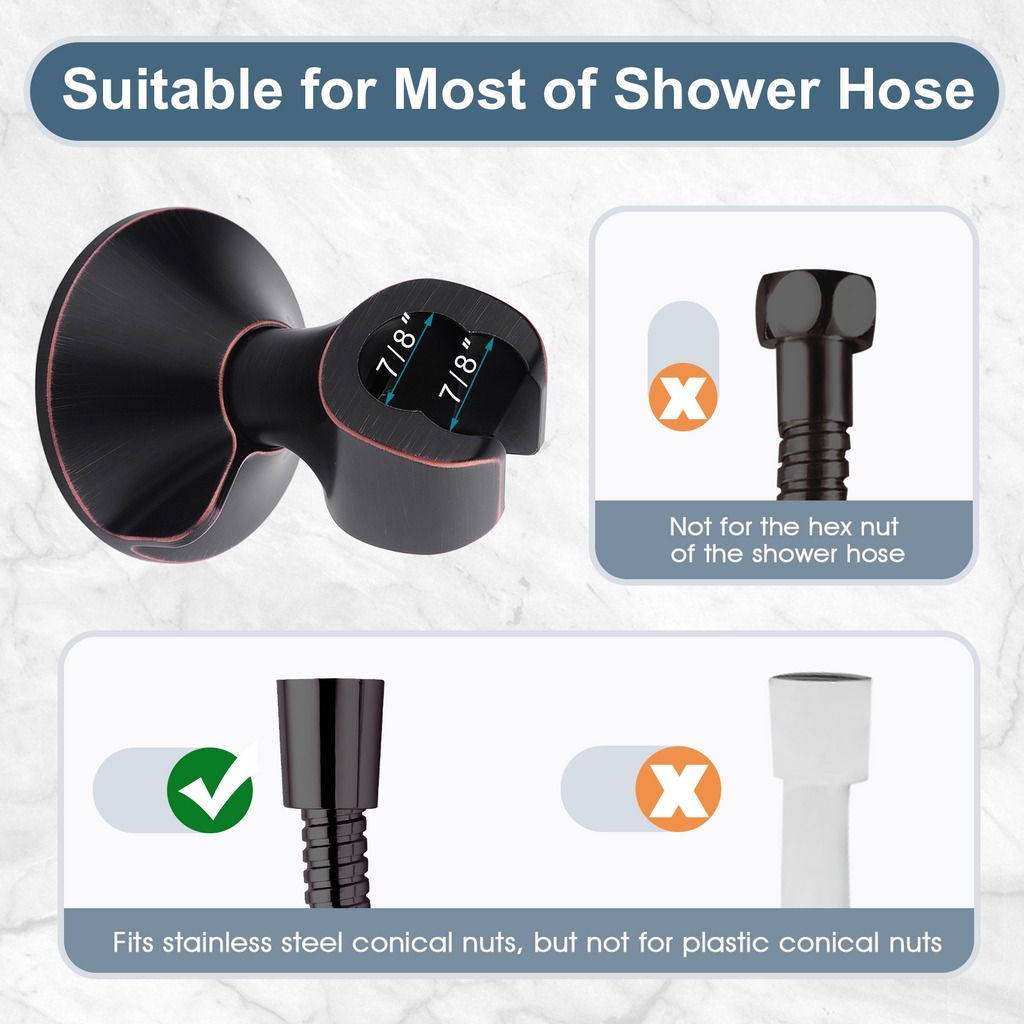 Strong Adhesive Shower Head Holder, Wall Mounted Handheld Shower Bracket, Screw Mounting