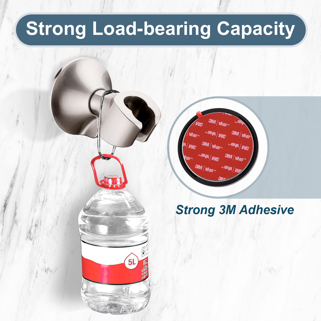 Strong Adhesive Shower Head Holder, Wall Mounted Handheld Shower Bracket, Screw Mounting