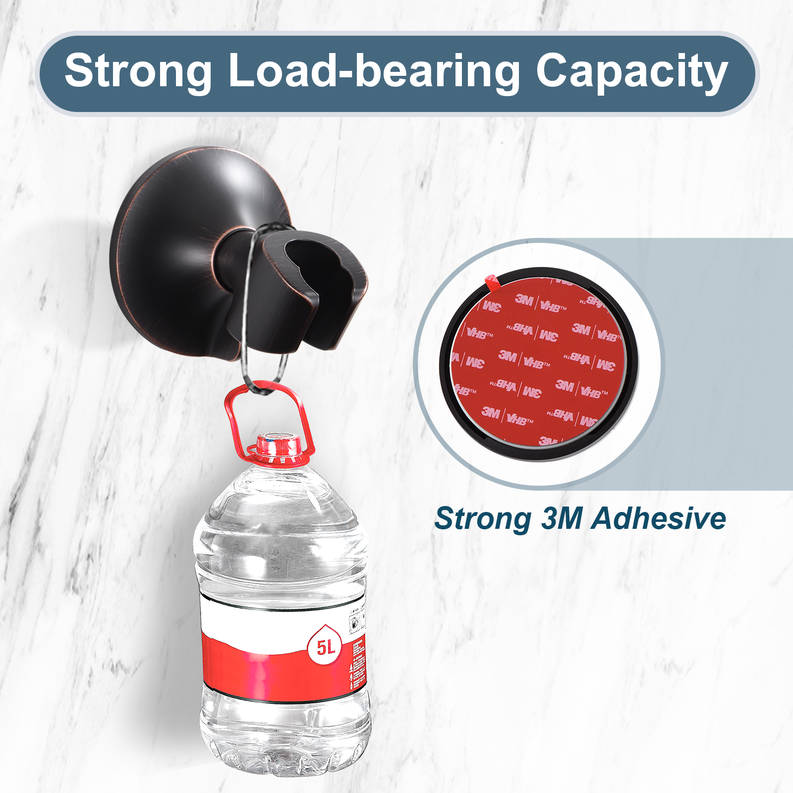Strong Adhesive Shower Head Holder, Wall Mounted Handheld Shower Bracket, Screw Mounting