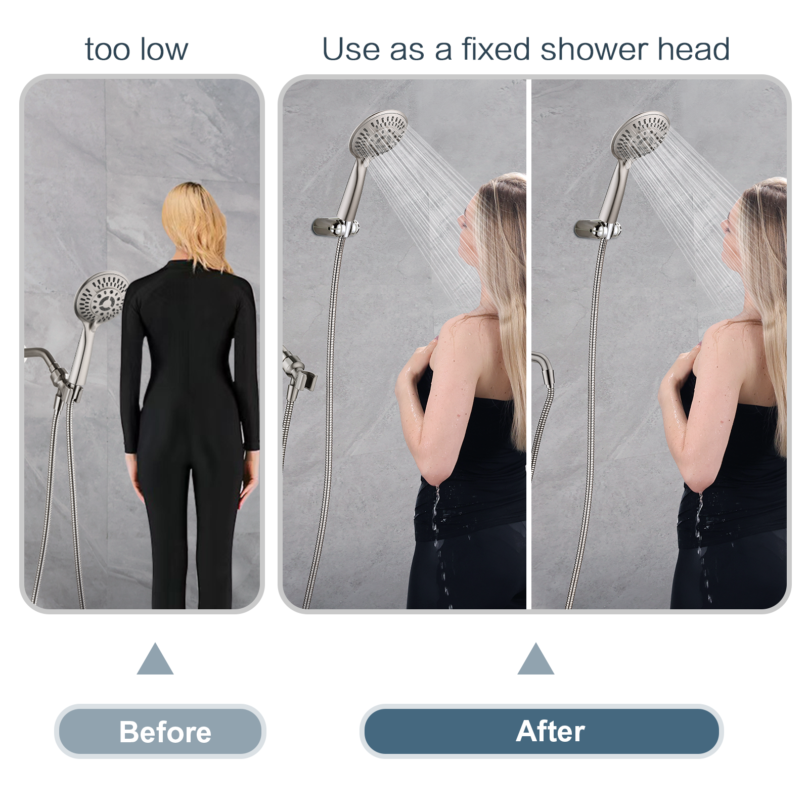 Hand Shower Wall Bracket,Universal 1/2 in Male Female Shower Hose Holder