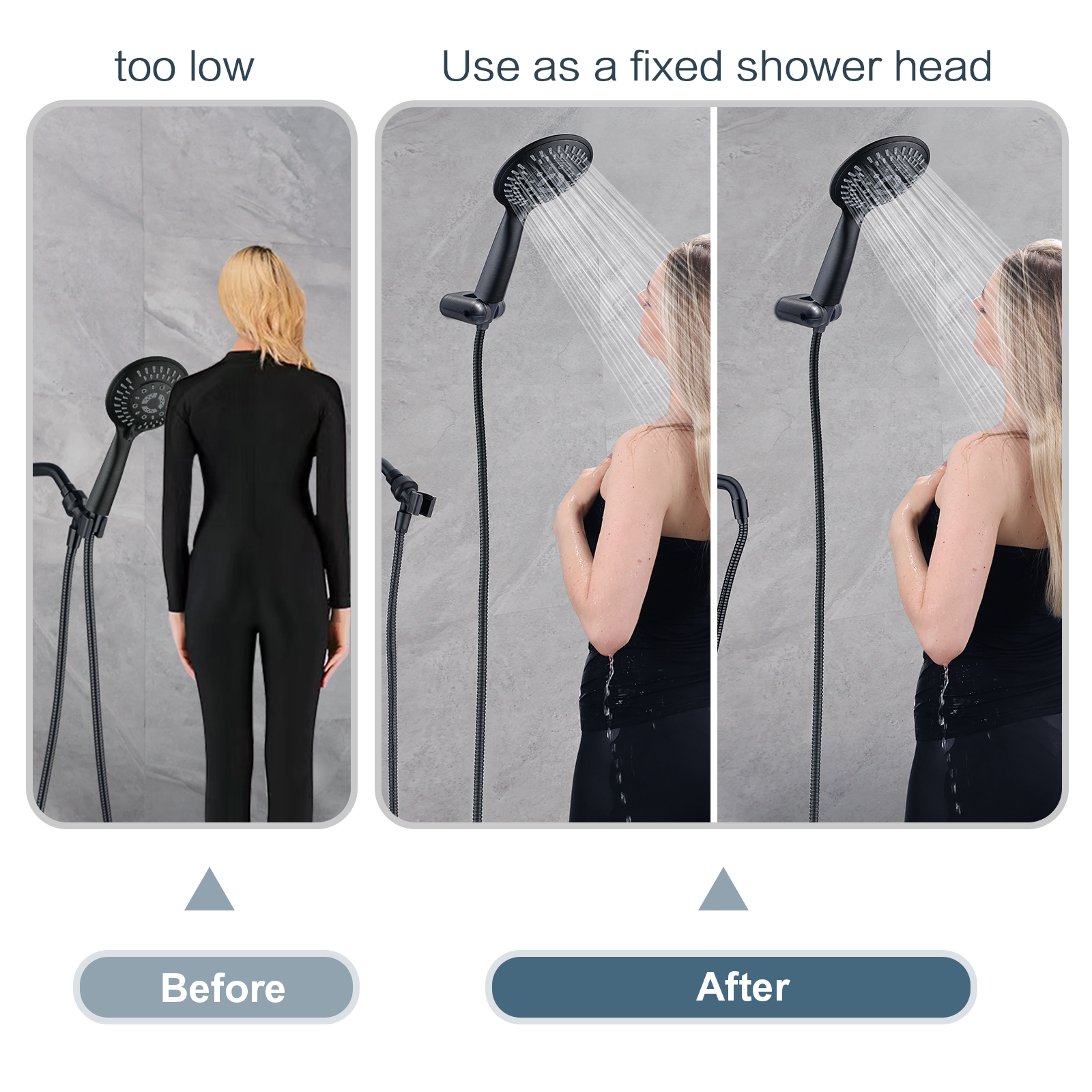 Hand Shower Wall Bracket,Universal 1/2 in Male Female Shower Hose Holder