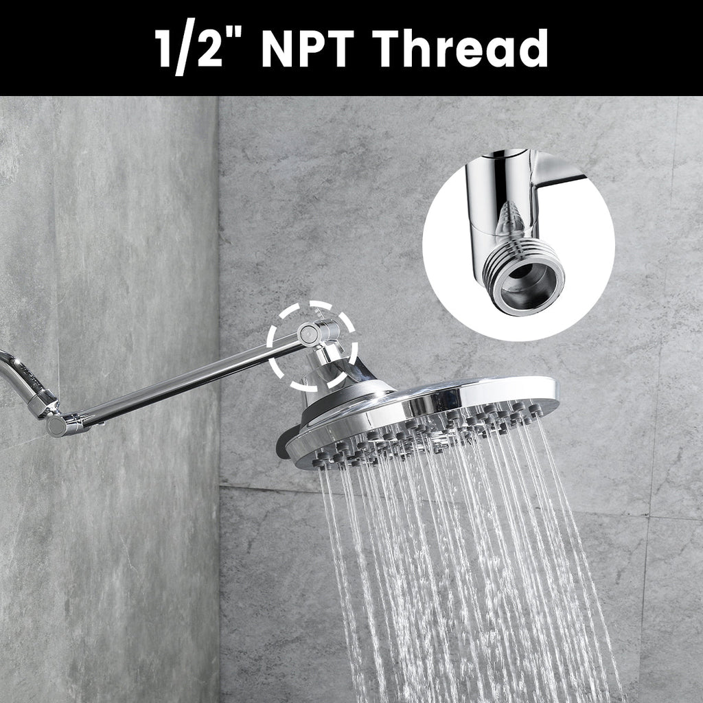 Brass Shower Head Extension Arm, Height & Angle Adjustable,10 Inch