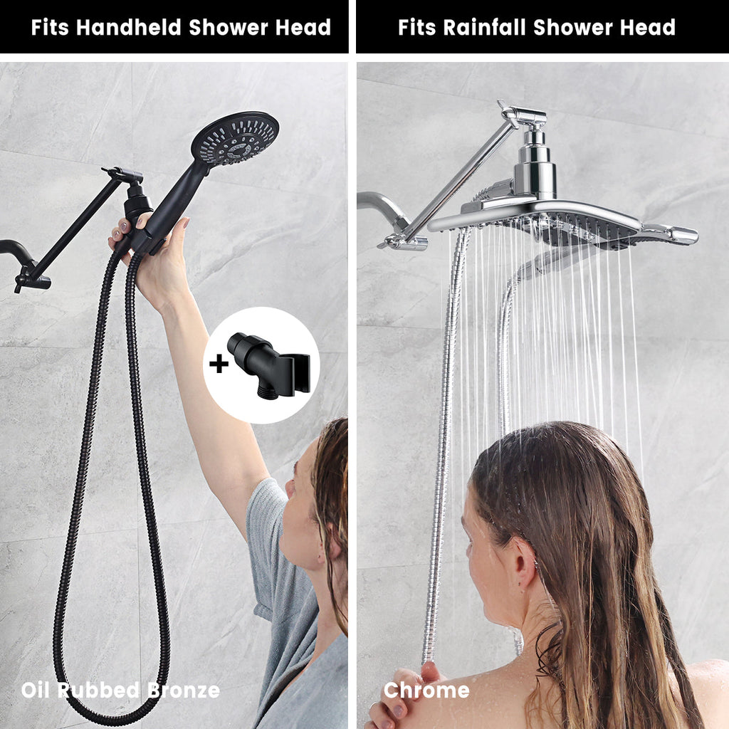 Brass Shower Head Extension Arm, Height & Angle Adjustable,10 Inch